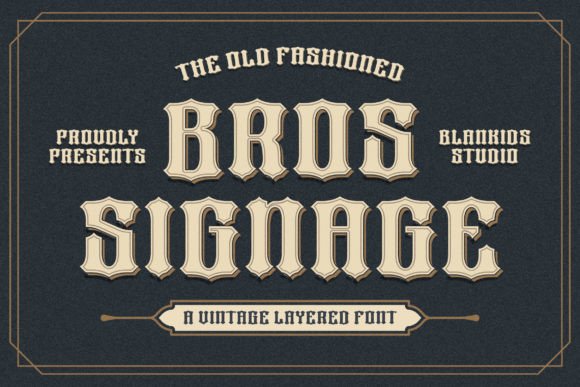 Bros Signage: Vintage Layered Display Font for Scroll-Stopping Branding
