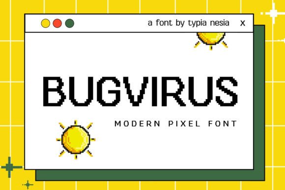 Bugvirus Font: A Pixel-Style Font for Creative Products