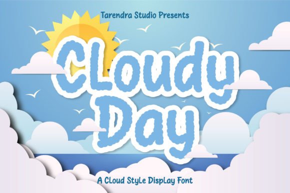 Cloudy Day Font: A Cloud-Themed Display Typeface for Editorial Design