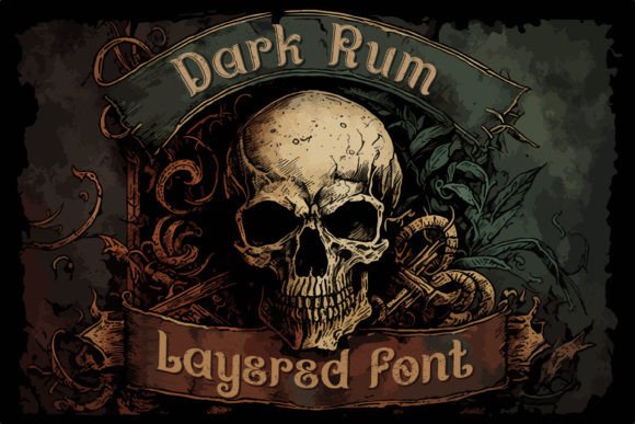 Dark Rum Font for Vintage Horror Display Design