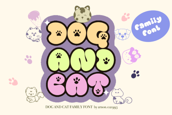 Dog and Cat Font: A Whimsical Display Font for Handmade Brands