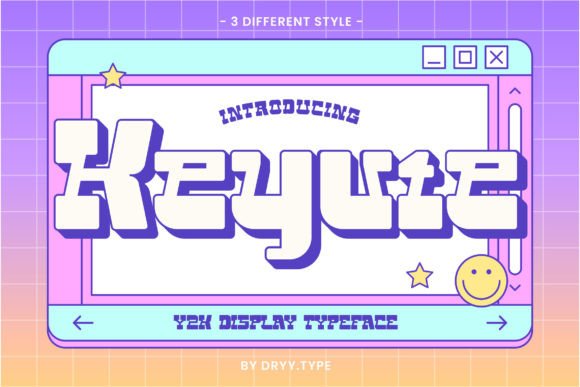 Keyute: Bold Y2K Display Font for Crafters & Printable Sellers