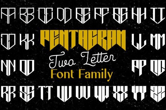 Pentagram Two Letter: A Display Font for Elegant Monogram Branding