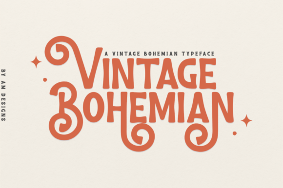 Vintage Bohemian Font: Bold, Cheerful Display Typeface for Editorial Design