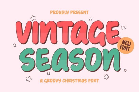 Vintage Season Christmas Font for Retro Holiday Design
